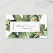 Carte De Visite Aquarelle botanique moderne Vert professionnel (Devant)