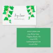 Carte De Visite Aquarelle botanique Plante blanche verte (Devant / Derrière)