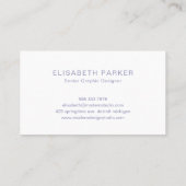 Carte De Visite Aquarelle botanique rétro florale bleu lilas pouss (Dos)