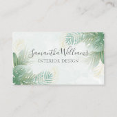 Carte De Visite Aquarelle botanique tropicale Monstère (Devant)
