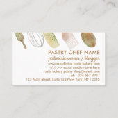 Carte De Visite Aquarelle boulangerie Rustique Floral mignon chef (Dos)