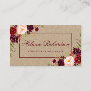 Carte De Visite Aquarelle Bourgogne Marsala de Papier d'emballage