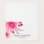 Carte De Visite Aquarelle bourguignonne et rousse Florale (Extérieur déplié)