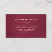 Carte De Visite Aquarelle bourguignonne et rousse Florale (Dos)