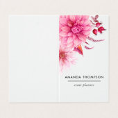 Carte De Visite Aquarelle bourguignonne et rousse Florale (Extérieur déplié)