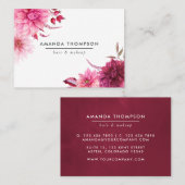 Carte De Visite Aquarelle bourguignonne et rousse Florale (Devant / Derrière)