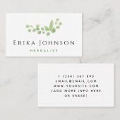 Carte De Visite Aquarelle Branche de l'arbre vert Homéopathie herb (Devant / Derrière)