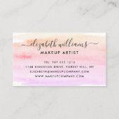 Carte De Visite Aquarelle brosse, maquilleur (Dos)
