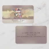 Carte De Visite Aquarelle brosse strate floral mélangeur de gâteau (Devant / Derrière)