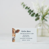 Carte De Visite Aquarelle Brown Vache ferme Animal art (Debout devant)
