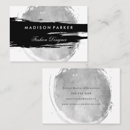 Carte De Visite Aquarelle broyée (Devant / Derrière)