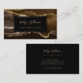 Carte De Visite aquarelle brune or (Devant / Derrière)