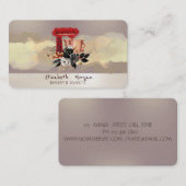 Carte De Visite Aquarelle Brush Stroke Fleurs noires Mélangeur de  (Devant / Derrière)