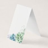 Carte De Visite Aquarelle Cactus du désert Succulents (Dos)