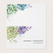 Carte De Visite Aquarelle Cactus du désert Succulents (Extérieur déplié)