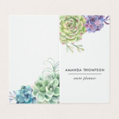 Carte De Visite Aquarelle Cactus du désert Succulents (Extérieur déplié)
