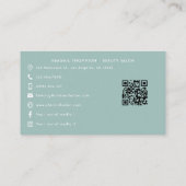 Carte De Visite Aquarelle Cactus et rose Floral Élégant (Dos)