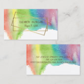 Carte De Visite Aquarelle, Cadre Or (Devant / Derrière)