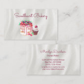 Carte De Visite Aquarelle Cake Cupcake Boulangerie (Devant / Derrière)