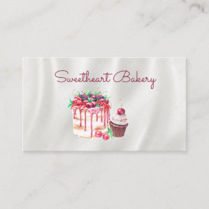 Carte De Visite Aquarelle Cake Cupcake Boulangerie