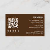Carte De Visite Aquarelle Cercles QR Code Médias sociaux Moderne (Dos)