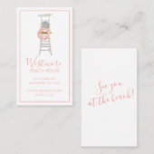 Carte De Visite Aquarelle Chaise de garde-vie (Devant / Derrière)