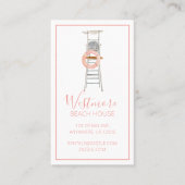 Carte De Visite Aquarelle Chaise de garde-vie (Devant)