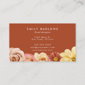 Carte De Visite Aquarelle chaude vintage Florale (Dos)