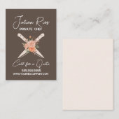 Carte De Visite Aquarelle Chef Restaurant Cuisinier Couteau Floral (Devant / Derrière)