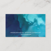 Carte De Visite Aquarelle chic moderne de bleu de turquoise de (Dos)