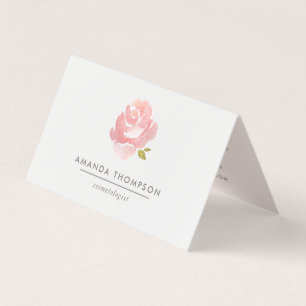 Carte De Visite Aquarelle Chic Rose rose rose