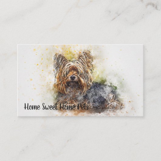 Carte de visite aquarelle Chien (Devant)