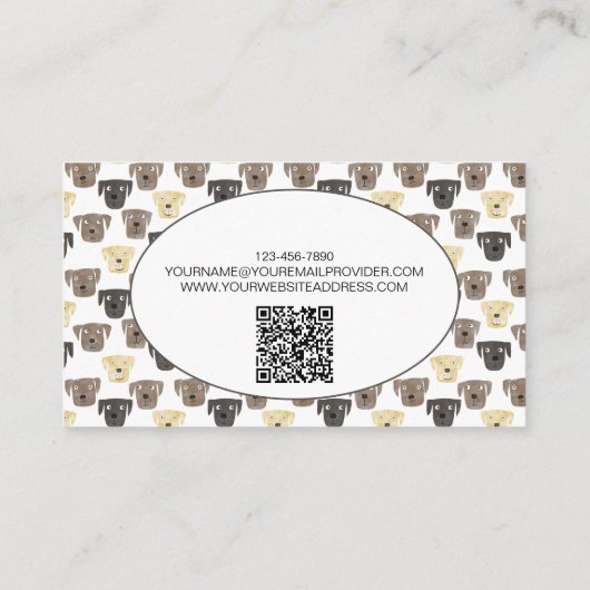 Carte De Visite Aquarelle chien animal de compagnie assis QR Code (Dos)