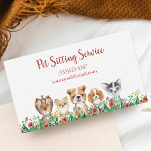 Carte De Visite Aquarelle Chien Chien Chien Chien Animaux Salons S