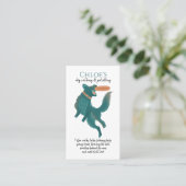 Carte De Visite Aquarelle Chien Frisbee Chien Marcheur Pot (Debout devant)