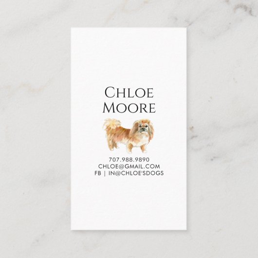 Carte De Visite Aquarelle Chien Frisbee Chien Marcheur Pot (Dos)