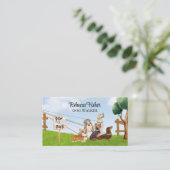 Carte De Visite Aquarelle Chien Grooming, Assier À Marche Pour Ani (Debout devant)