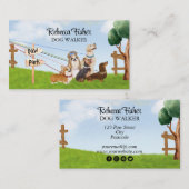 Carte De Visite Aquarelle Chien Grooming, Assier À Marche Pour Ani (Devant / Derrière)