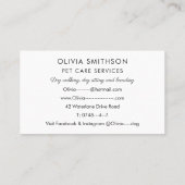 Carte De Visite Aquarelle chien pack chien marche et soins pour an (Dos)