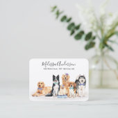 Carte De Visite Aquarelle Chien Walker Animal de compagnie assis G (Debout devant)