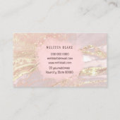 Carte De Visite aquarelle circulaire en marbre rose (Dos)