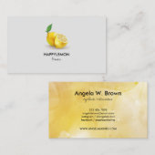 Carte De Visite Aquarelle Citron citron vert lime (Devant / Derrière)