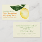 Carte De Visite Aquarelle Citron jaune (Devant / Derrière)