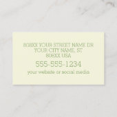 Carte De Visite Aquarelle Citron jaune (Dos)