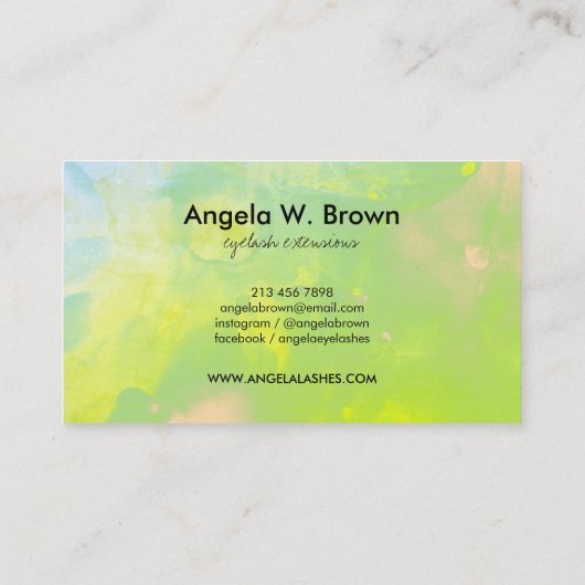 Carte De Visite Aquarelle Citron vert citron (Dos)