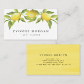 Carte De Visite Aquarelle Citron vert Garland Rustique (Devant / Derrière)