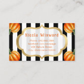 Carte De Visite Aquarelle Citrouille gâteaux et boulangerie à tart (Dos)