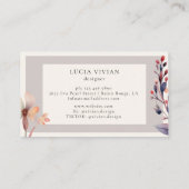 Carte De Visite Aquarelle classique Concepteur Floral (Dos)