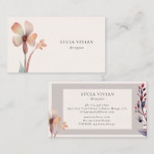 Carte De Visite Aquarelle classique Concepteur Floral (Devant / Derrière)