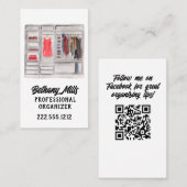 Carte De Visite Aquarelle Closet Home Organisateur QR Code (Devant / Derrière)